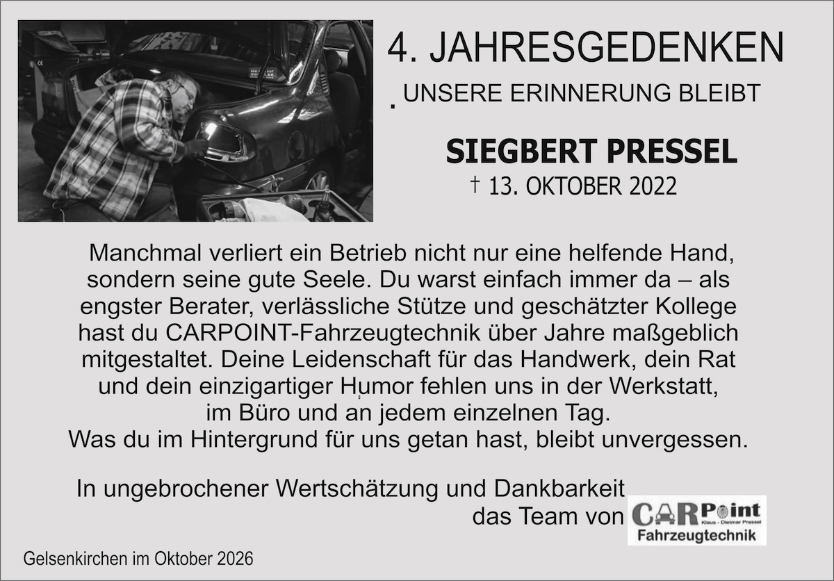 4. Jahresgedenken