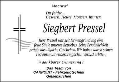 Traueranzeige Siggi Carpoint